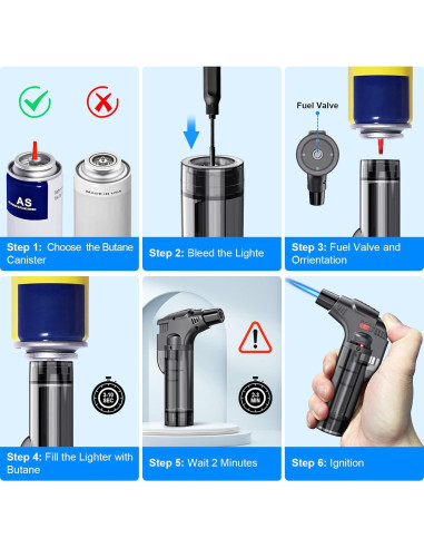 Encendedores de Antorcha TOPKAY 4 Piezas Recargables