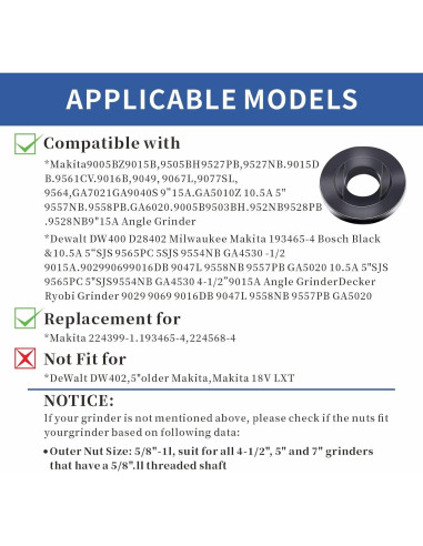 Kit de Llave y Tuercas para Amoladora Fyjbnh 7 Piezas