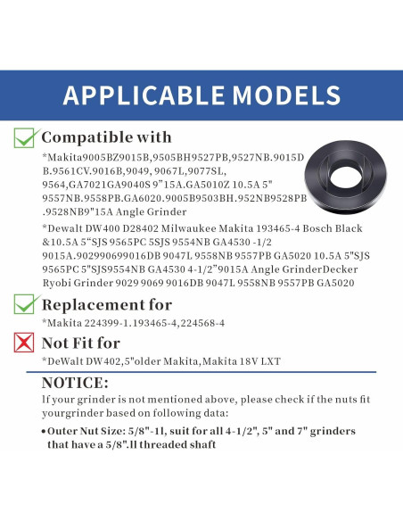 Kit de Llave y Tuercas para Amoladora Fyjbnh 7 Piezas