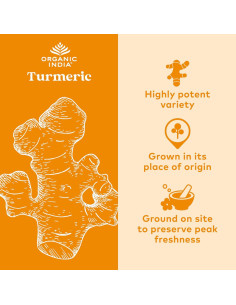 Cápsulas de Cúrcuma Orgánica Organic India - 90 Unidades 2
