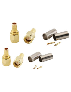 Conector SMA Macho/Hembra Crimpado para RG58 LMR195 - 5 Sets