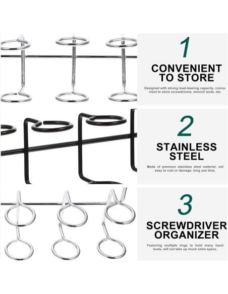 Soportes Organizadores de Destornilladores Housoutil - Acero Inoxidable