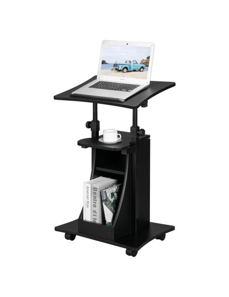 Atril Podio Móvil VINGLI Ajustable para Presentaciones Negro