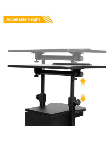 Atril Podio Móvil VINGLI Ajustable para Presentaciones Negro