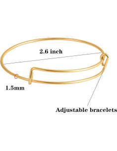 70 Pulseras Ajustables de Alambre Minelife en Plata y Oro 2