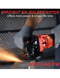 Amoladora Angular AOBEN 21V Inalámbrica 4.81kg 9500 RPM 2