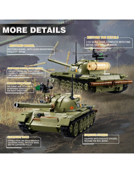 Juego de Construcción Tanque Militar Sluban 3 en 1 T-54 T-55