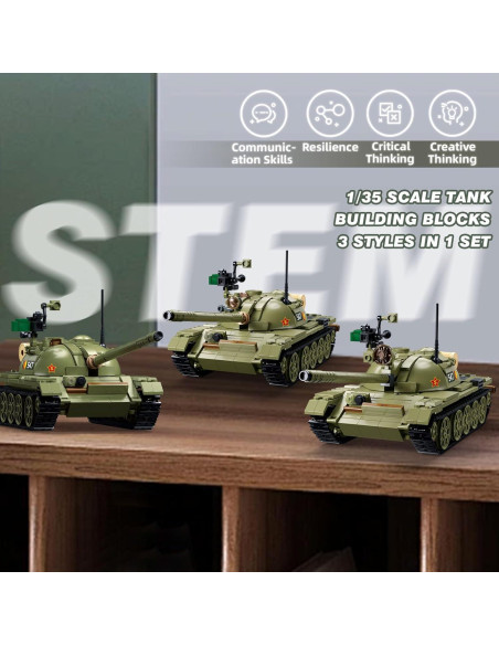 Juego de Construcción Tanque Militar Sluban 3 en 1 T-54 T-55