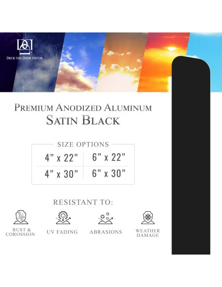 Placa de Protección para Puertas Deck the Door 15x76cm Negro