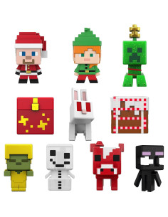 Calendario de Adviento Minecraft Mattel 2021 con 12 Figuras y Stickers 2