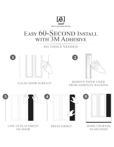 Placa de Protección para Puertas Deck the Door 15x76cm Negro