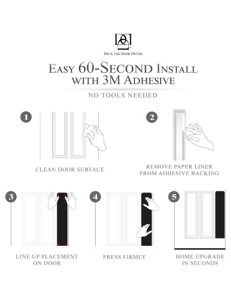 Placa de Protección para Puertas Deck the Door 15x76cm Negro