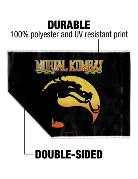 Bandera de Coche Mortal Kombat con Soporte 36x28cm