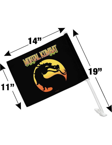 Bandera de Coche Mortal Kombat con Soporte 36x28cm