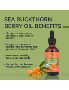 Aceite de Baya de Espino Marino Orgánico SeabuckWonders 13.3 ml 2