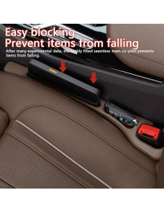 Organizador de Relleno para Espacio entre Asientos de Coche 2PCS - Marrón 2
