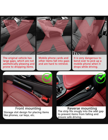 Organizador de Relleno para Espacio entre Asientos de Coche 2PCS - Marrón