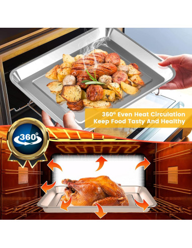 Cesta de Acero Inoxidable para Freidora de Aire Cuisinart 31.5x27.9 cm