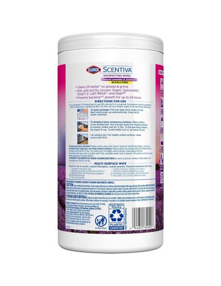 Toallitas Desinfectantes Clorox Scentiva Lavanda 75 Unidades