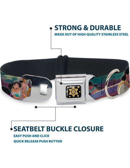 Collar de Perro Buckle-Down Disney Aladino y Jasmine 45-81 cm