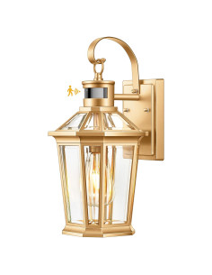 Aplique de Pared Exterior VIANIS con Sensor de Movimiento Dorado