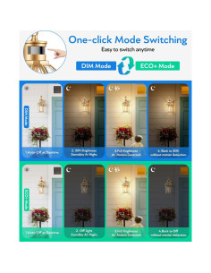 Aplique de Pared Exterior VIANIS con Sensor de Movimiento Dorado 2