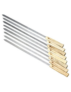 Brochetas de BBQ G & F de Acero Inoxidable, 43 cm, Juego de 8