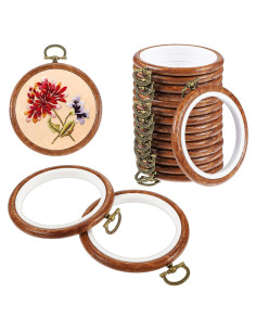 Conjunto de 15 Mini Aros de Bordado Cobee 7.6 cm Imitación Madera