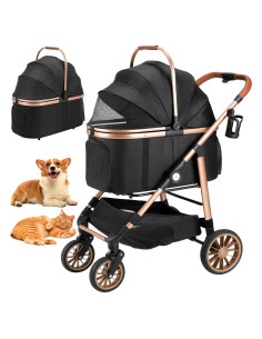 Carrito Plegable para Mascotas MAMIZO 25kg Negro 3 en 1