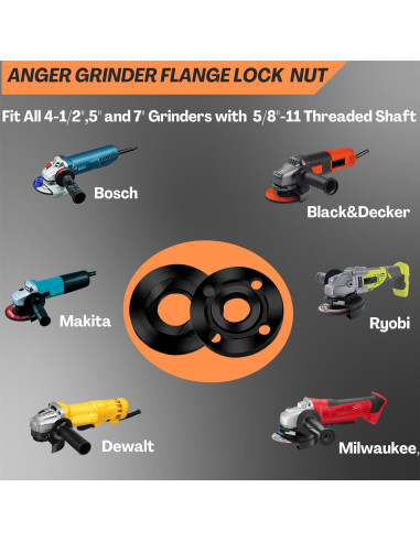 Kit de Tuercas y Llave HOBEREROK para Amoladora 7 Piezas