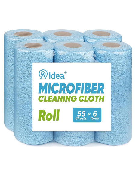 Paño de Microfibra AIDEA 330 Hojas 6 Rollos Azul 27.94x22.86 cm