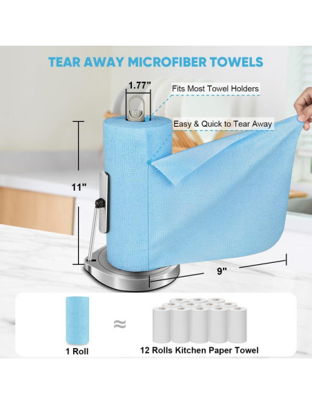 Paño de Microfibra AIDEA 330 Hojas 6 Rollos Azul 27.94x22.86 cm