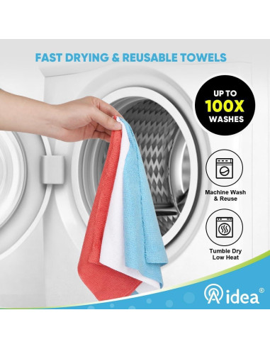 Paño de Microfibra AIDEA 330 Hojas 6 Rollos Azul 27.94x22.86 cm