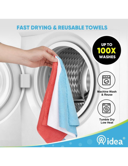 Paño de Microfibra AIDEA 330 Hojas 6 Rollos Azul 27.94x22.86 cm