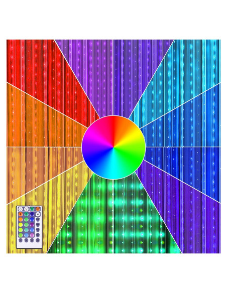 Luces de Cortina LED KPROE 2m Cambio de Color 16 Colores