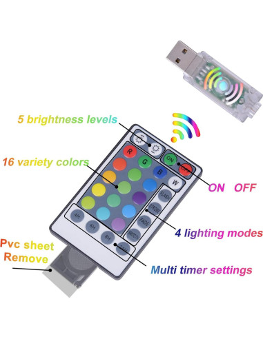 Luces de Cortina LED KPROE 2m Cambio de Color 16 Colores