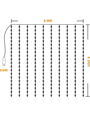 Luces de Cortina LED KPROE 2m Cambio de Color 16 Colores