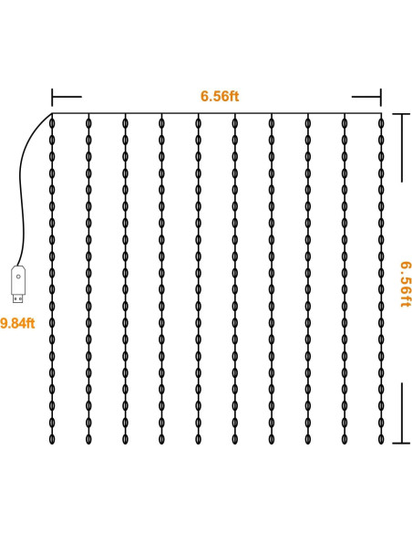 Luces de Cortina LED KPROE 2m Cambio de Color 16 Colores