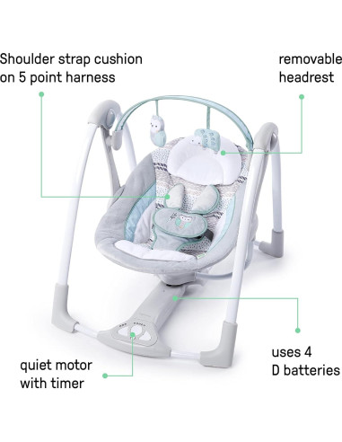 Columpio Portátil Ingenuidad Abernathy para Bebés 0-9 Meses