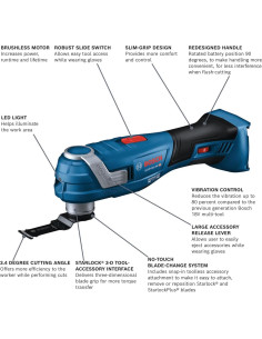 Herramienta Multiuso Oscilante BOSCH GOP18V-34 18V Sin Cable 2