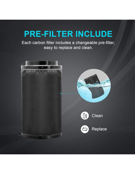 Filtro de Carbono de Aire HealSmart 6" Premium 15.24 cm