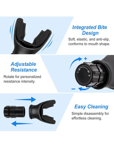 Entrenador de Respiración Portátil TEAWOO Ajustable Negro