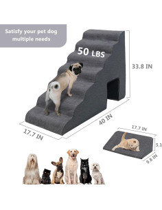 Escaleras para Perros MALOROY 86.1 cm con 4 Rampas Antideslizantes 2