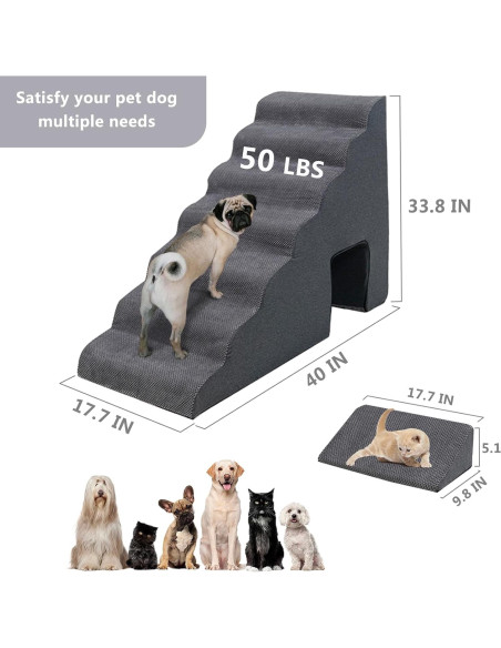 Escaleras para Perros MALOROY 86.1 cm con 4 Rampas Antideslizantes