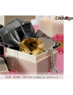 Diamante de Cristal Ámbar 100 mm CLICK2GO - Decoración Elegante 2