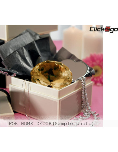 Diamante de Cristal Ámbar 100 mm CLICK2GO - Decoración Elegante