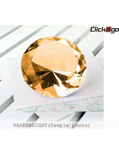 Diamante de Cristal Ámbar 100 mm CLICK2GO - Decoración Elegante