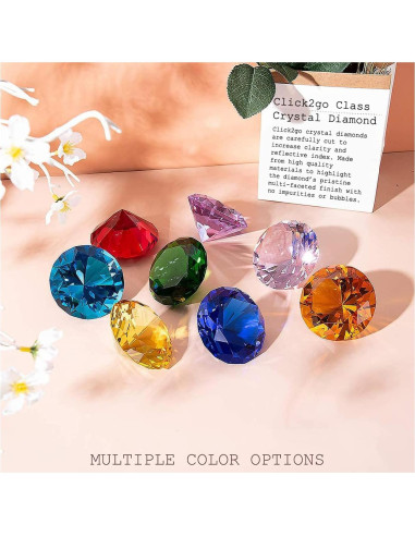 Diamante de Cristal Ámbar 100 mm CLICK2GO - Decoración Elegante