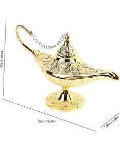 Lámpara Aladino Tissting Dorada de Metal 22x12x7.5cm 2