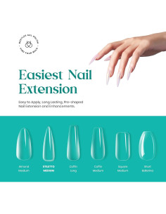 Consejos de Uñas de Gel Beetles Stiletto Mediano 500Pcs 2